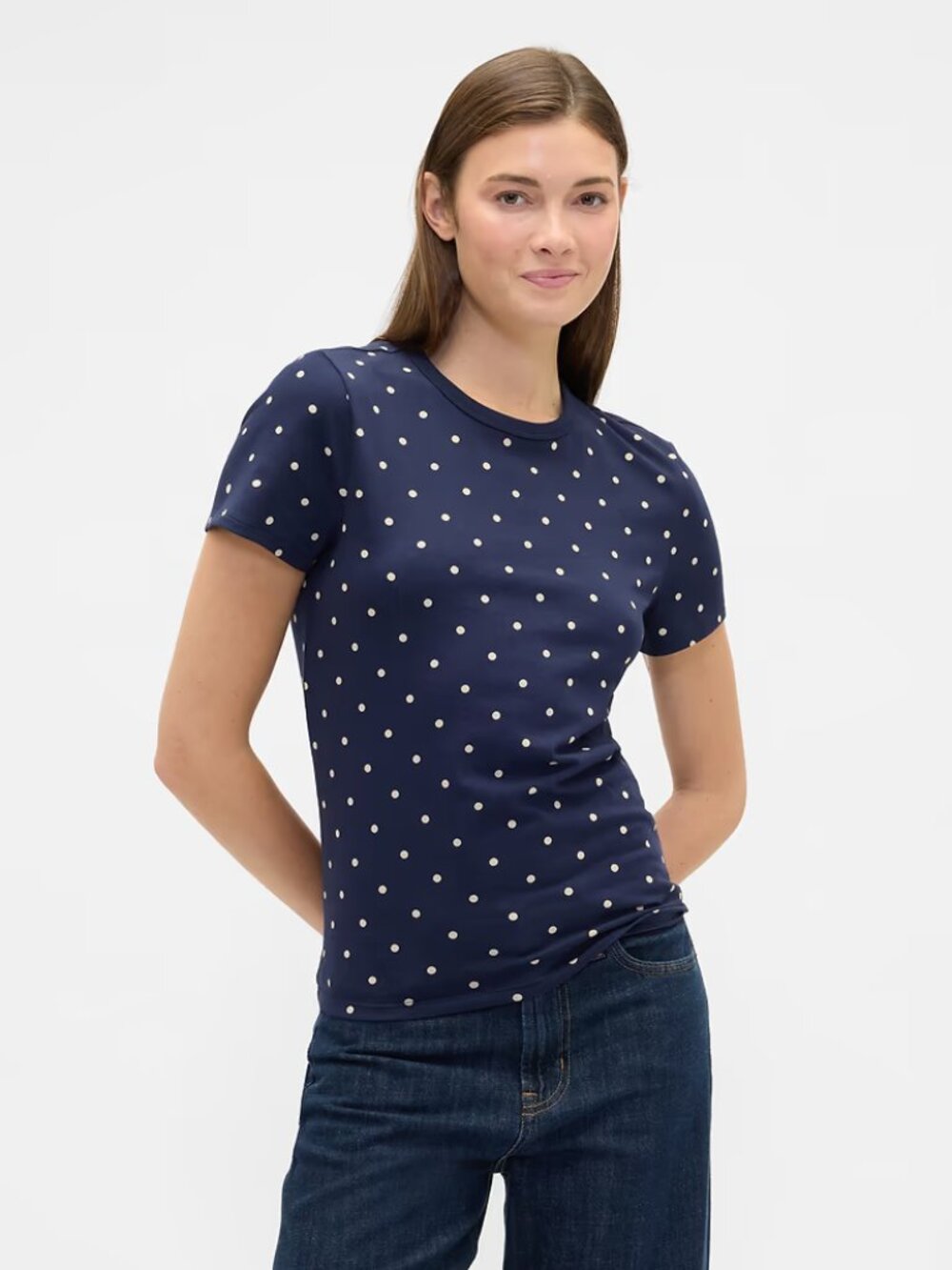 GAP Navy Dot Favorite Print Crewneck T-Shirt/NWT/XL